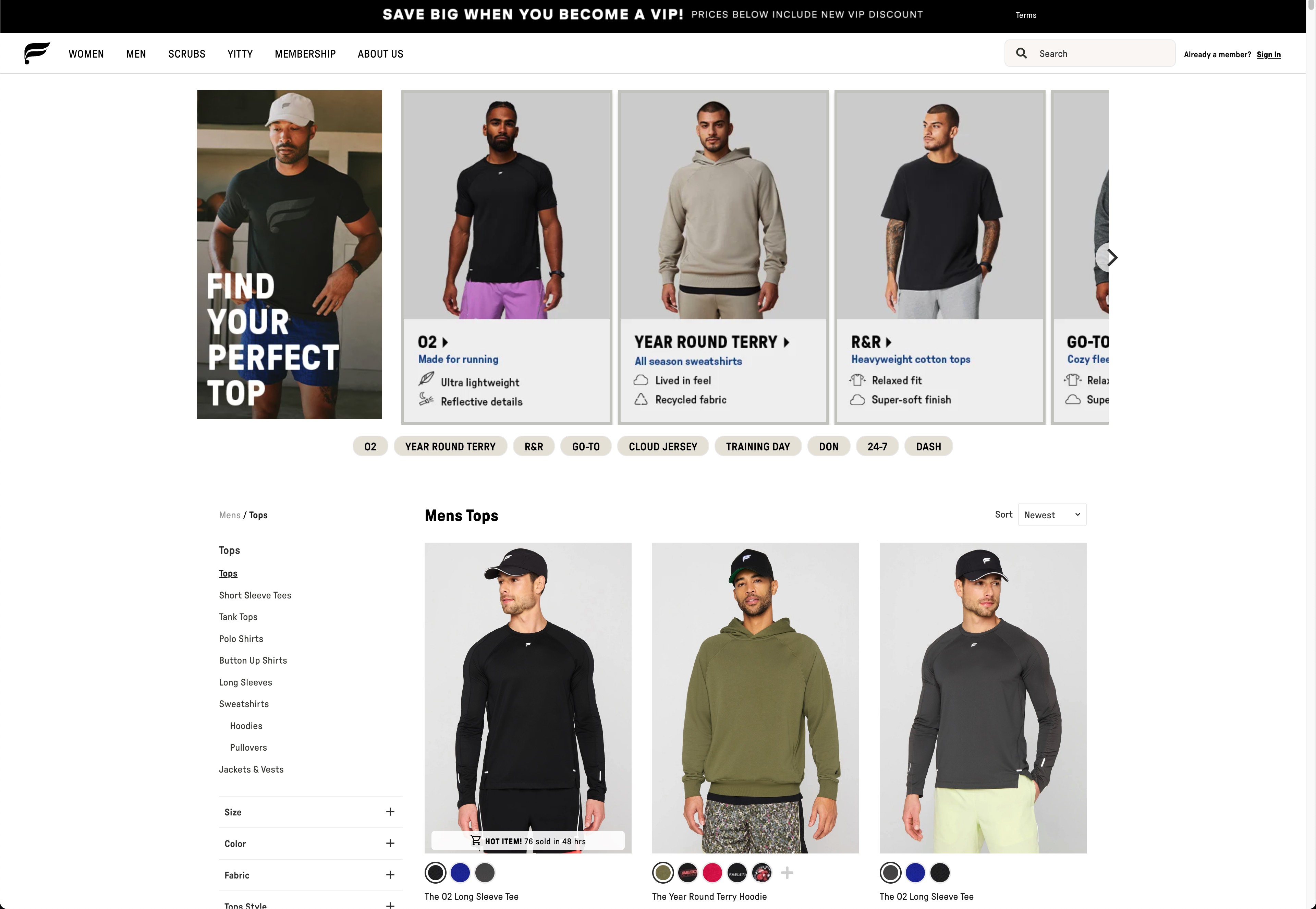 Desktop image of Fabletics' product landing page