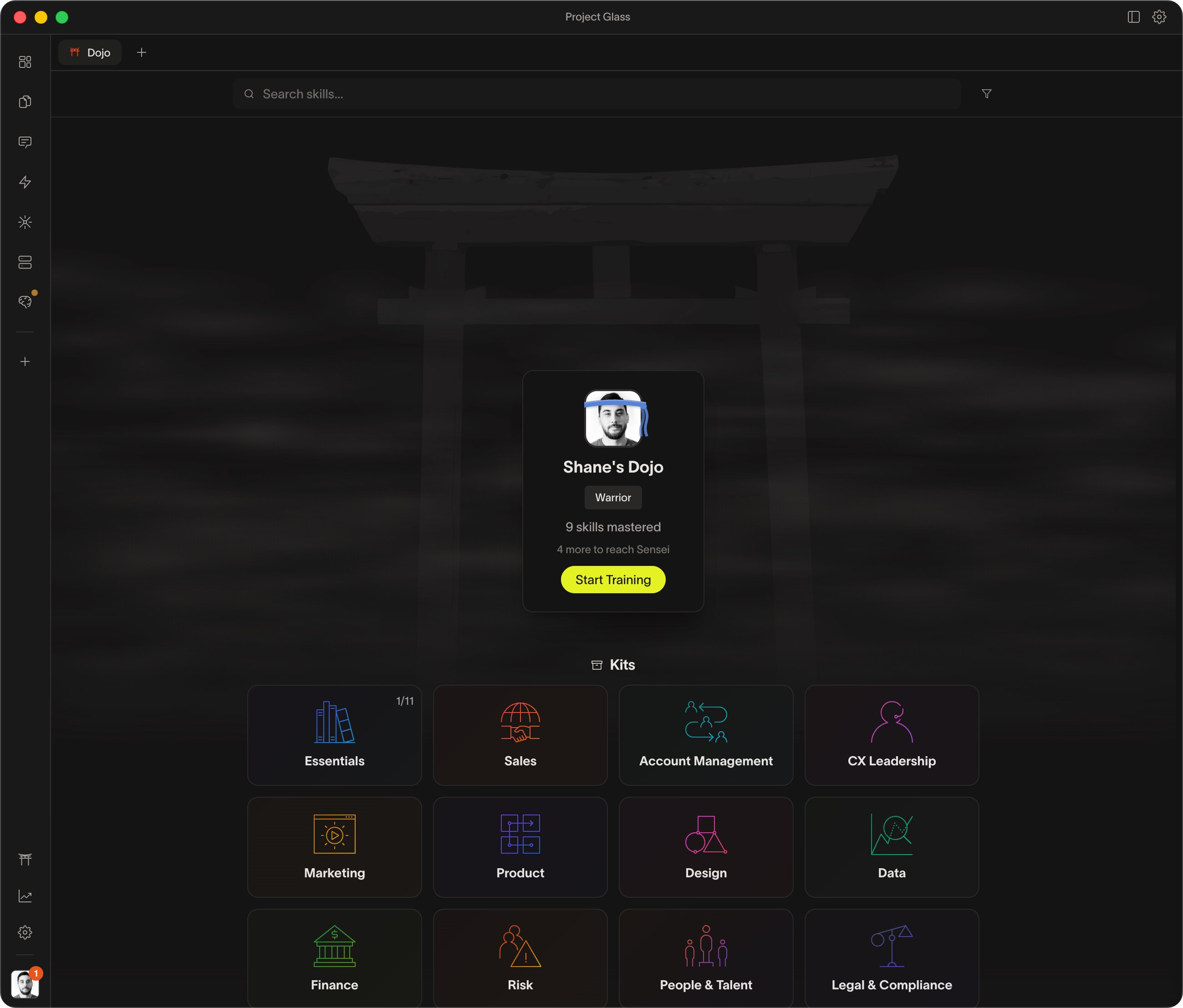 Glass skills marketplace screenshot